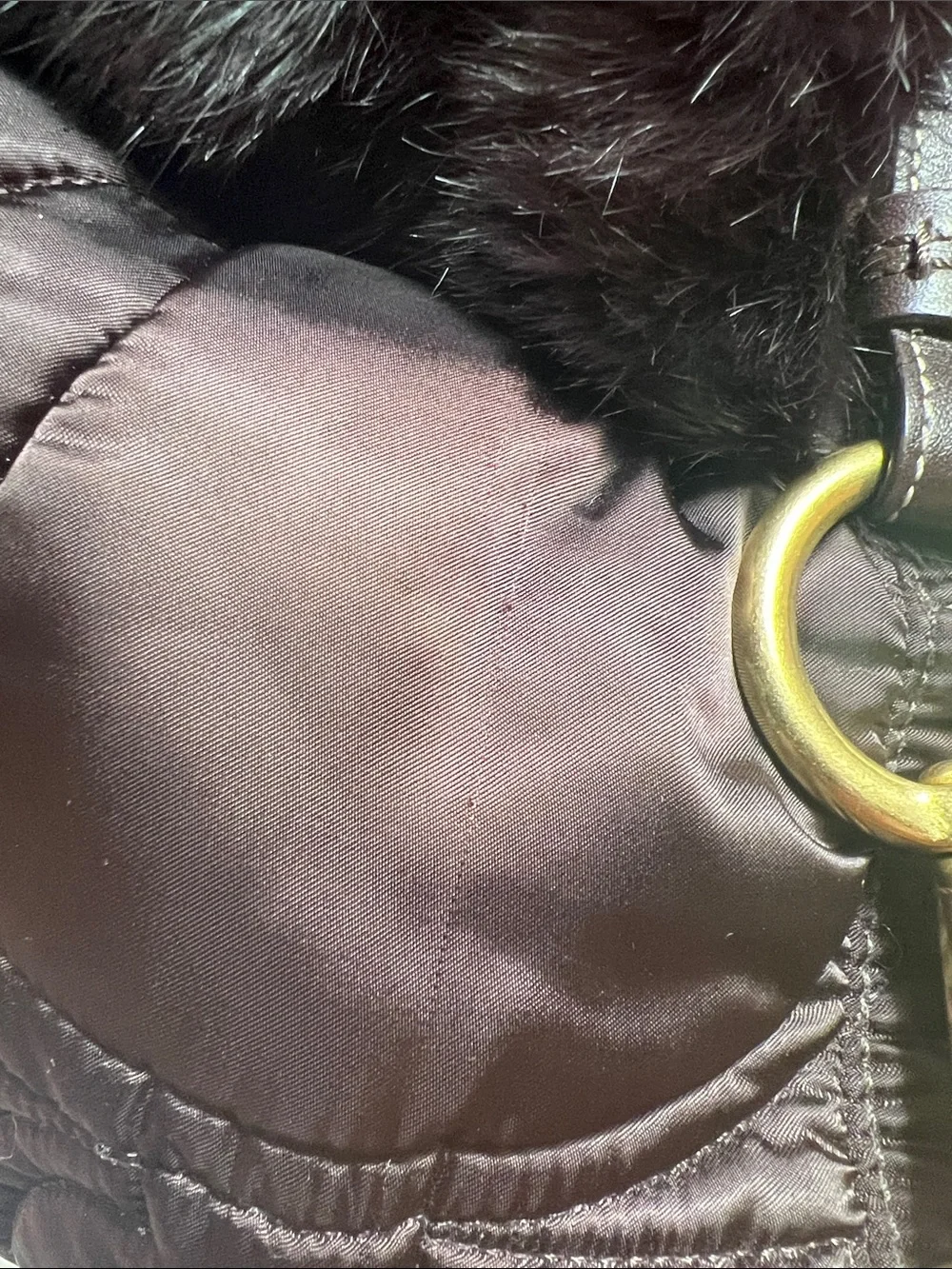 Coach 3587 SoHo Ski Hobo Nylon Rabbit Fur Bag